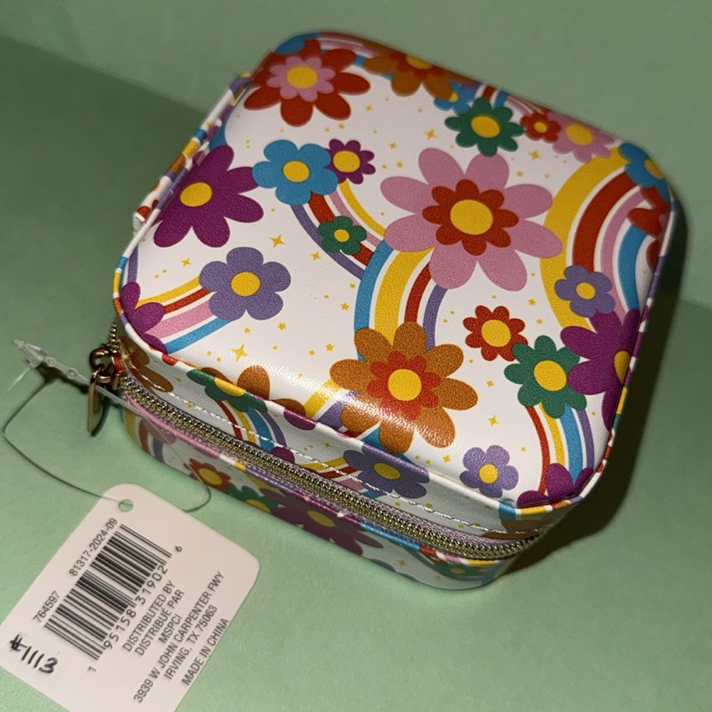 Adorable Mini Jewelry Organizer Case / Travel Jewelry Zipper Box - #1113